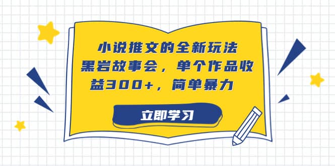 小说推文的全新玩法，黑岩故事会，单个作品收益300+，简单暴力-百盟网